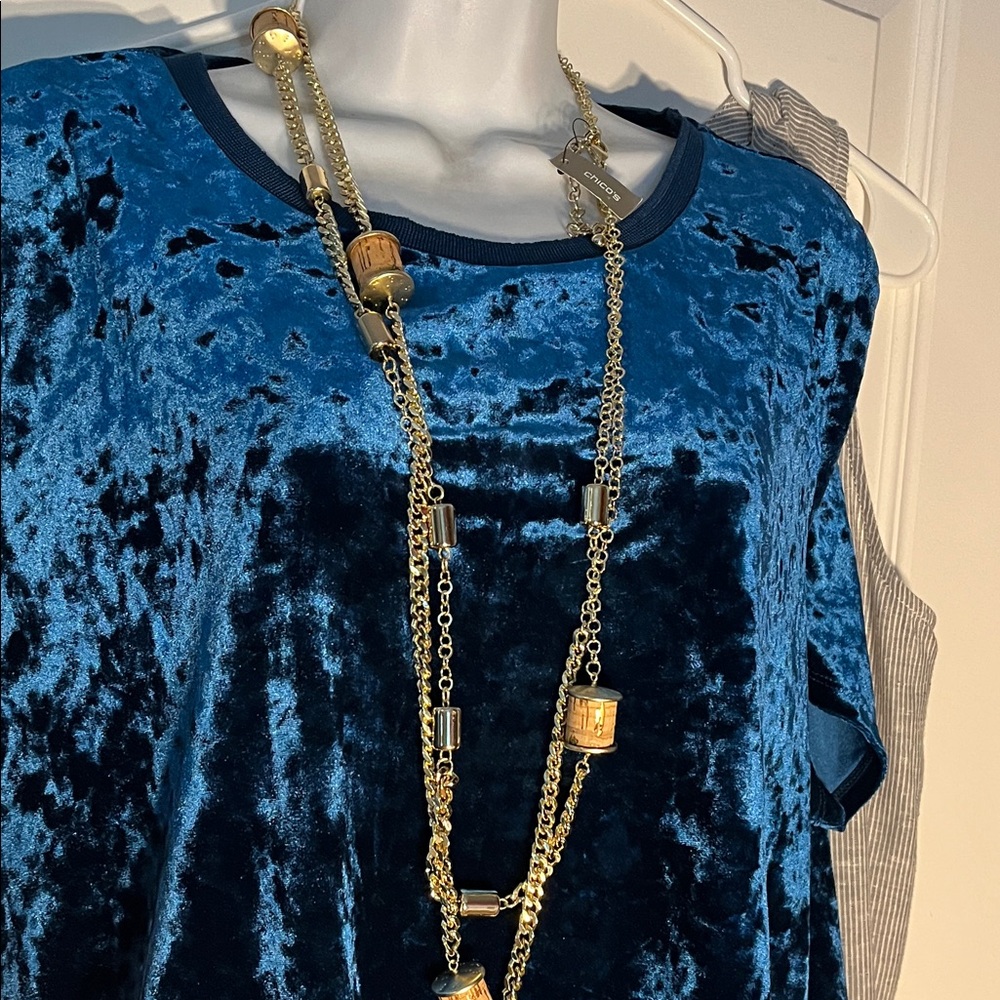 Chico's Gold and Black Chain Necklace